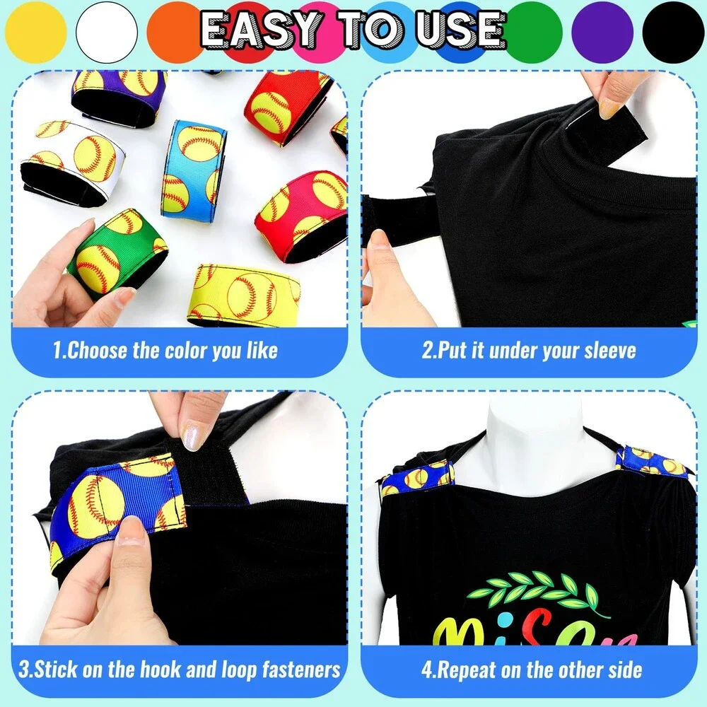 Yinder 10 Pairs Softball Soccer Shirt Sleeve Holders Clips Straps Ties Sports